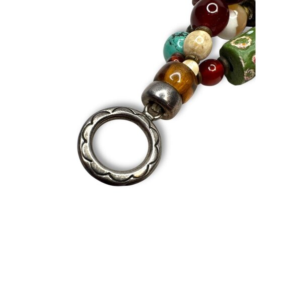 Handcrafted African Trade Bead Bracelet With Heart Centerpiece - Picture 8 of 13